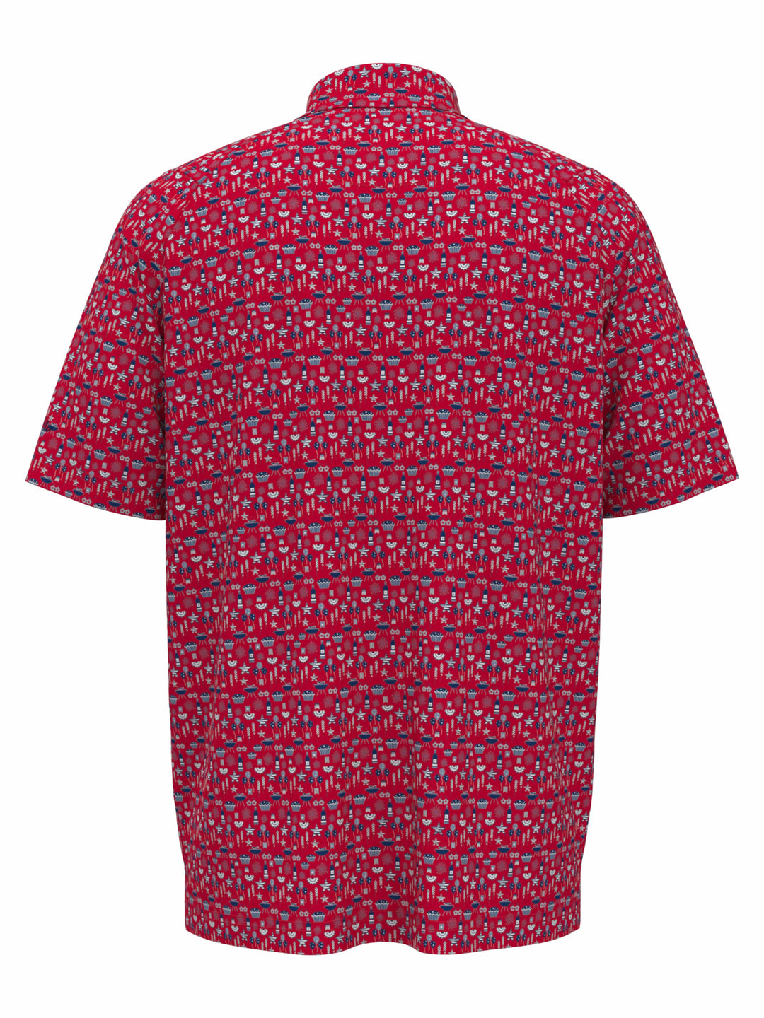 Mens Americana Print Polo (Lychee) 