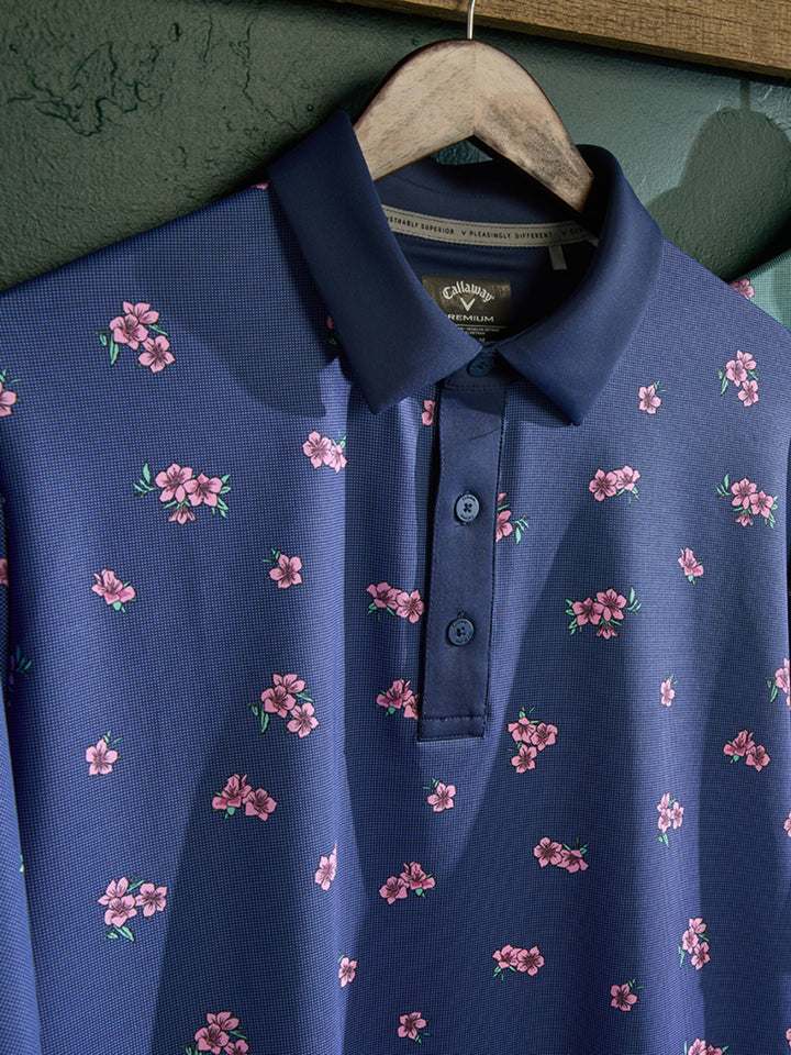 Mens Azalea Gingham Print Golf Polo-Polos-Callaway