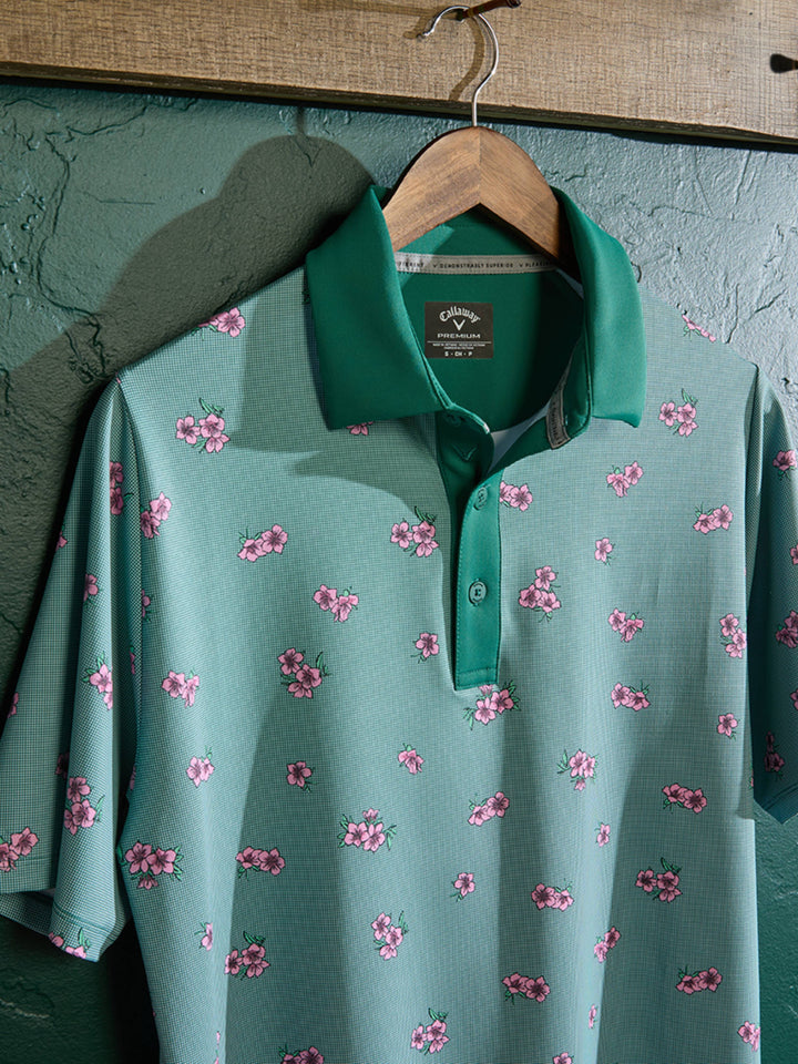 Mens Azalea Gingham Print Golf Polo-Polos-Callaway
