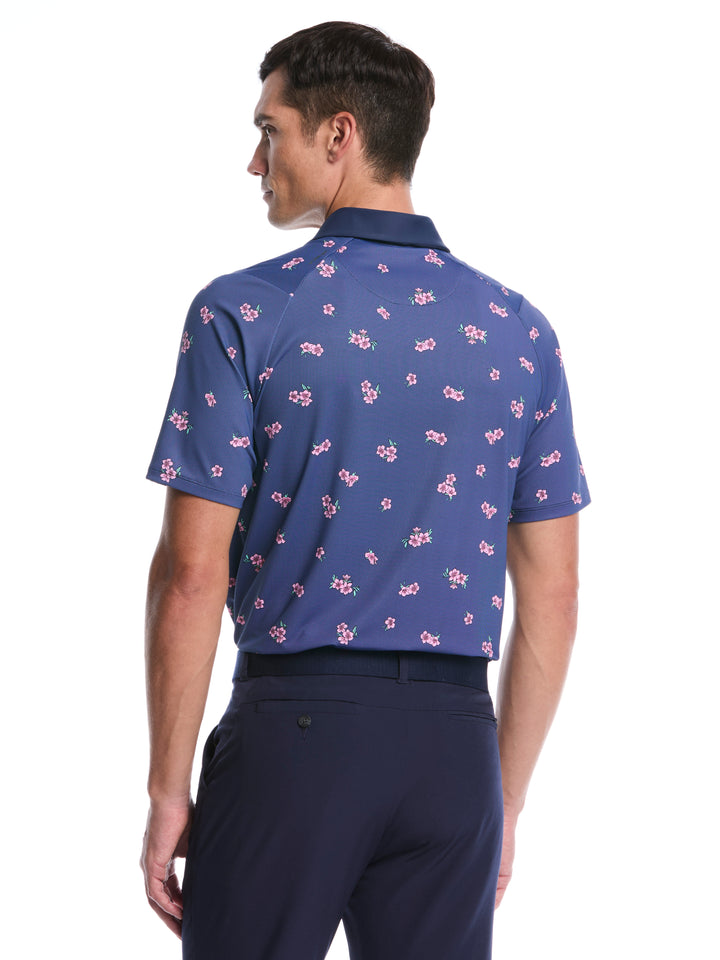 Azalea Gingham Print Golf Polo (Peacoat) 