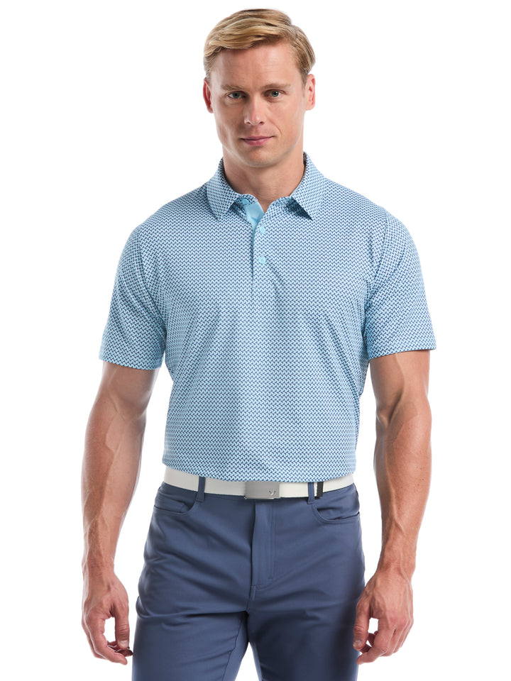 Men's Blocked Chevron Print Golf Polo (Atomizer) 