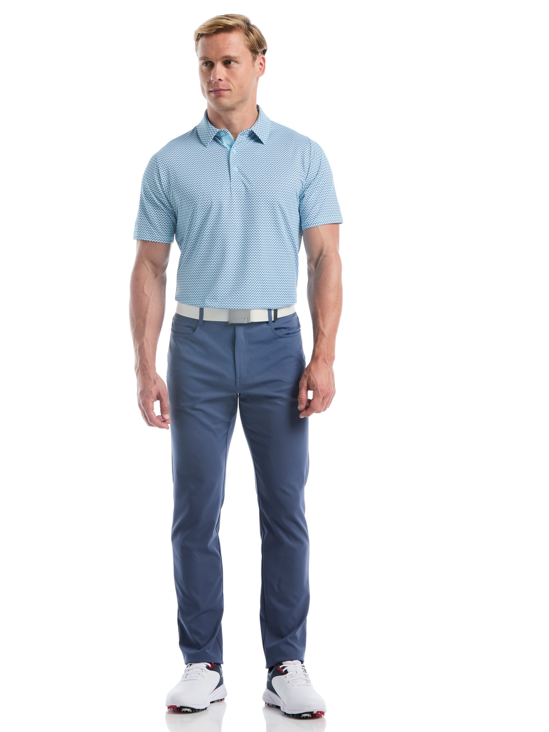 Men's Blocked Chevron Print Golf Polo (Atomizer) 