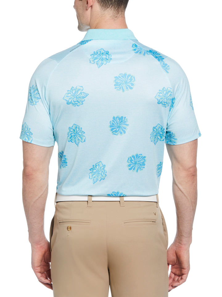 Mens Bunker Floral Print Polo (Blue Radiance Htr) 