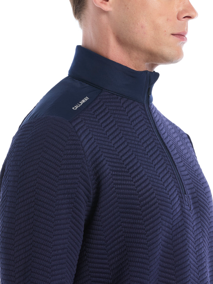 Mens Chev Jacquard Midweight Quarter Zip-Jackets-Callaway