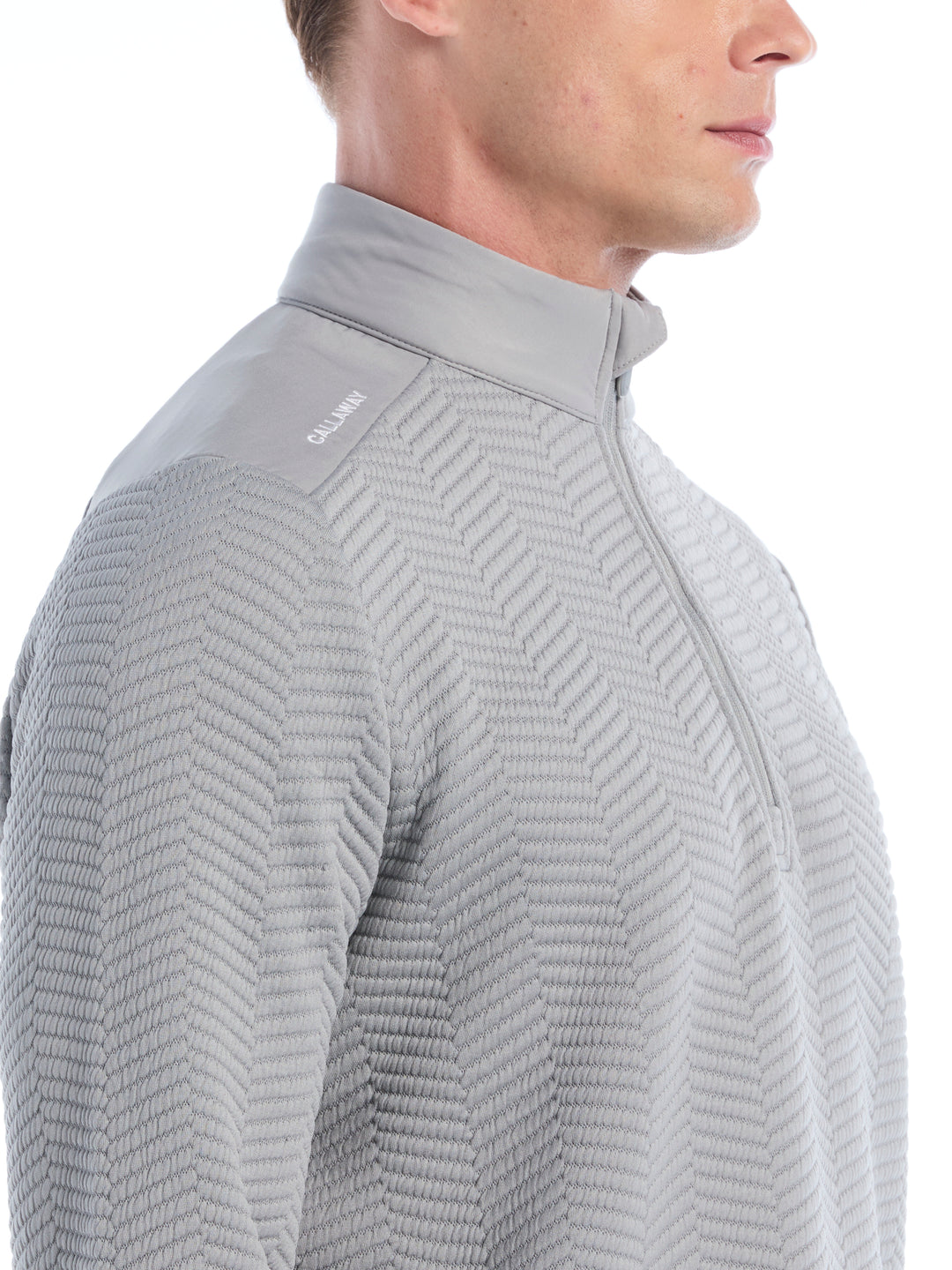 Mens Chev Jacquard Midweight Quarter Zip-Jackets-Callaway
