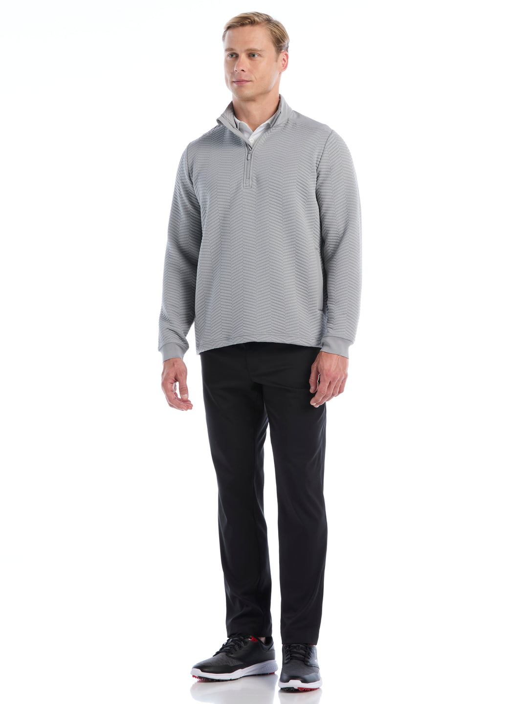 Mens Chev Jacquard Midweight Quarter Zip-Jackets-Callaway