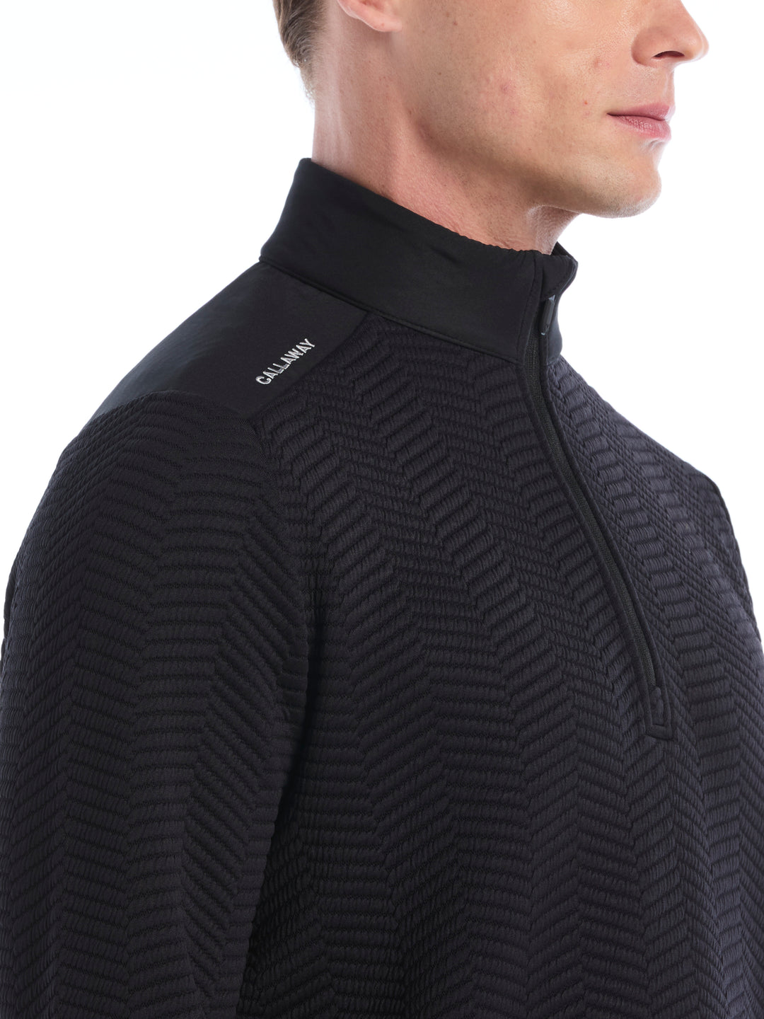 Mens Chev Jacquard Midweight Quarter Zip-Jackets-Callaway