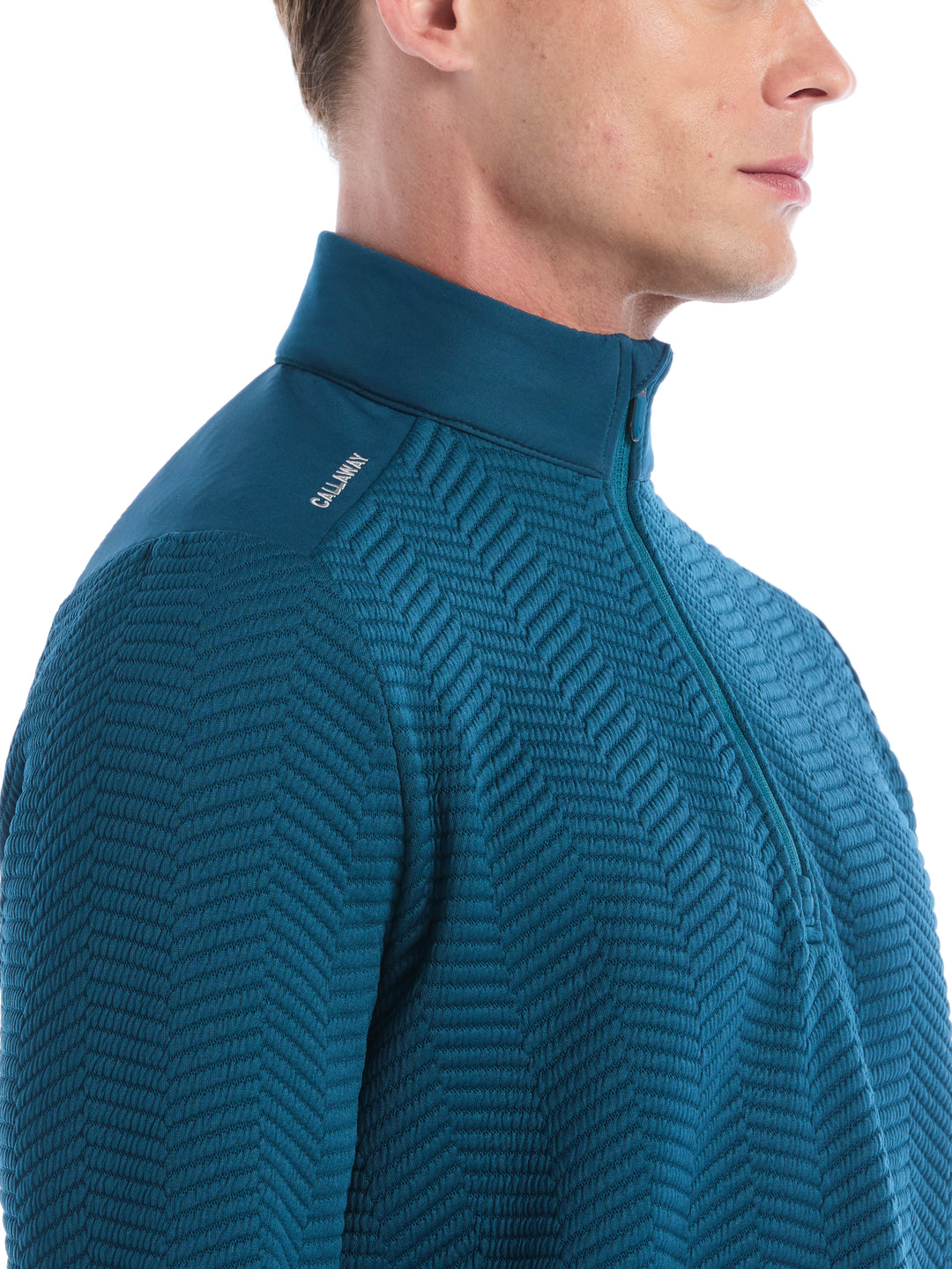 Mens Chev Jacquard Midweight Quarter Zip-Jackets-Callaway