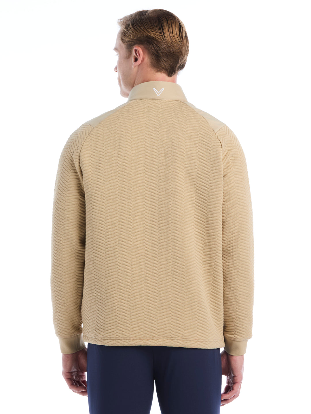 Mens Chev Jacquard Midweight Quarter Zip-Jackets-Callaway