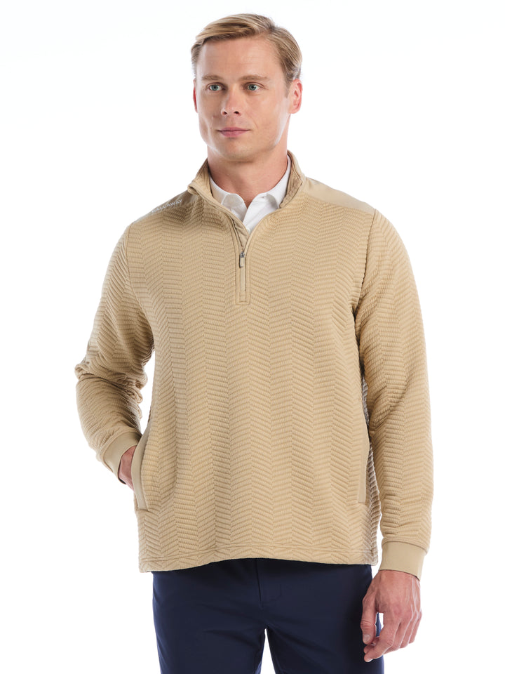 Mens Chev Jacquard Midweight Quarter Zip-Jackets-Fields Of Rye-S-Callaway