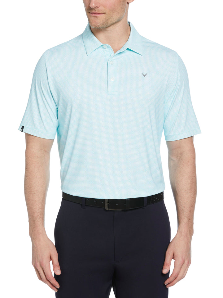 Chevron Foulard Print Golf Polo (Blue Radiance) 