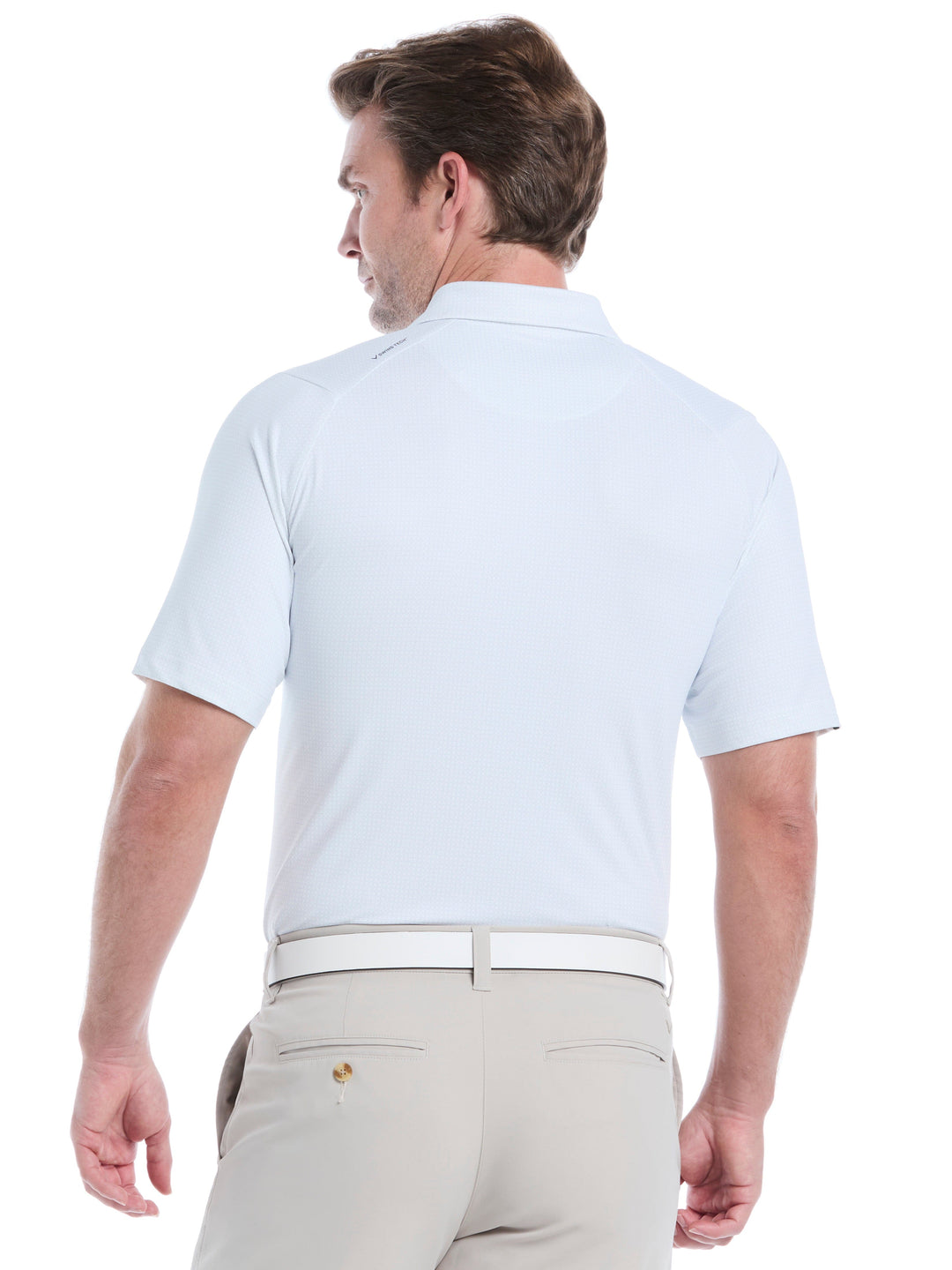 Chevron Foulard Print Golf Polo (Bright White) 