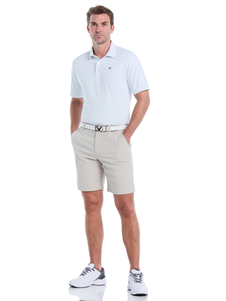 Chevron Foulard Print Golf Polo (Bright White) 