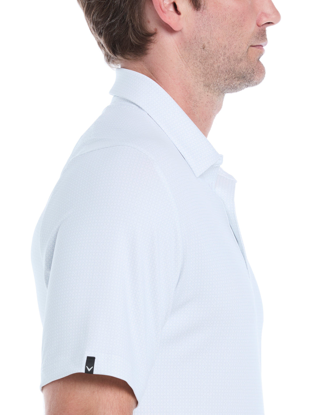 Chevron Foulard Print Golf Polo (Bright White) 