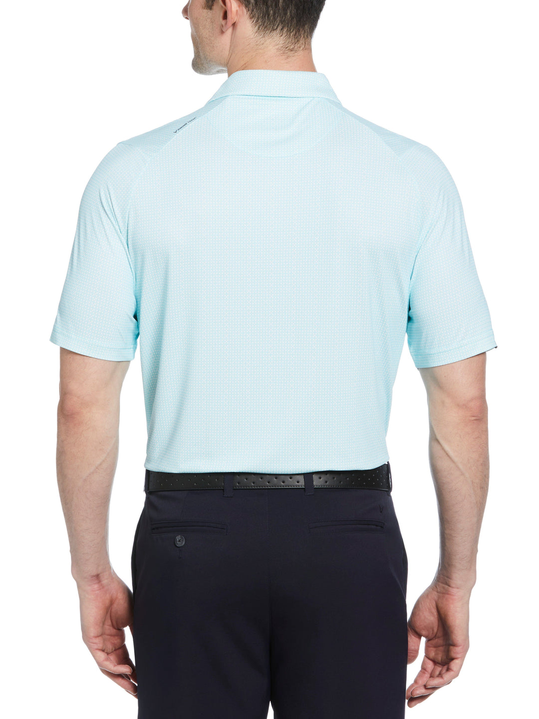 Chevron Foulard Print Golf Polo (Blue Radiance) 