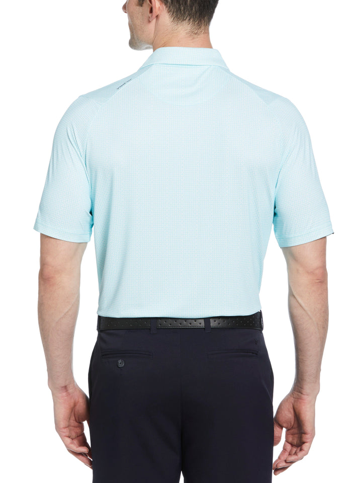 Chevron Foulard Print Golf Polo (Blue Radiance) 