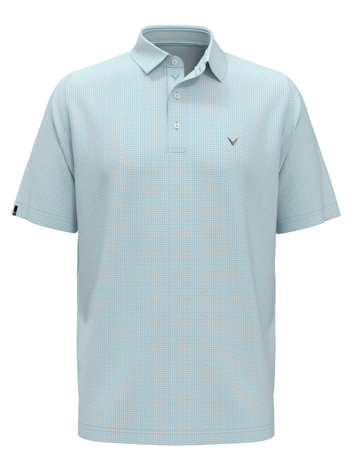 Chevron Foulard Print Golf Polo (River Blue) 