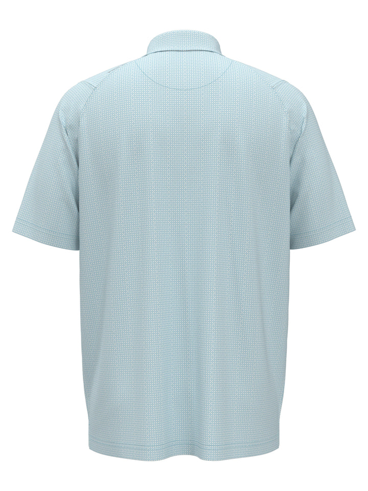 Chevron Foulard Print Golf Polo (River Blue) 