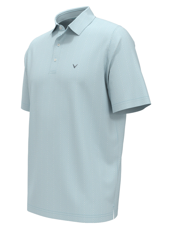 Chevron Foulard Print Golf Polo (River Blue) 