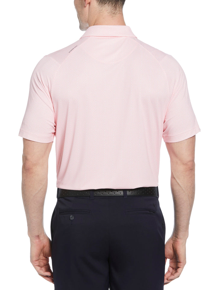 Chevron Foulard Print Golf Polo (Strawberry Pink) 