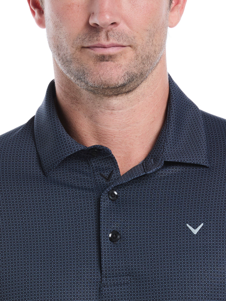Chevron Foulard Print Golf Polo (Caviar) 