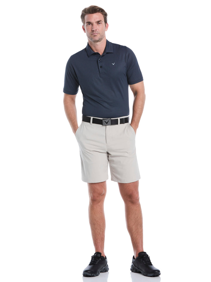 Chevron Foulard Print Golf Polo (Caviar) 