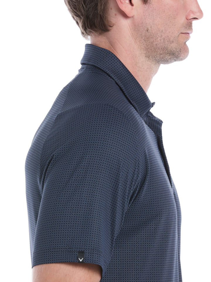 Chevron Foulard Print Golf Polo (Caviar) 