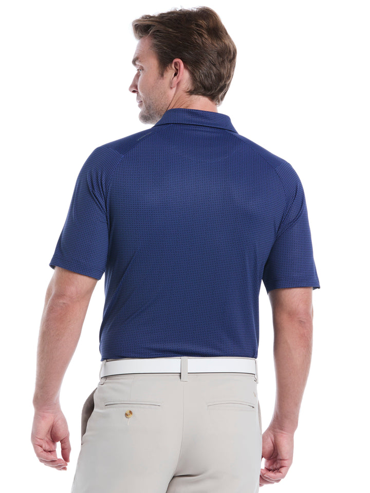 Chevron Foulard Print Golf Polo (Peacoat) 