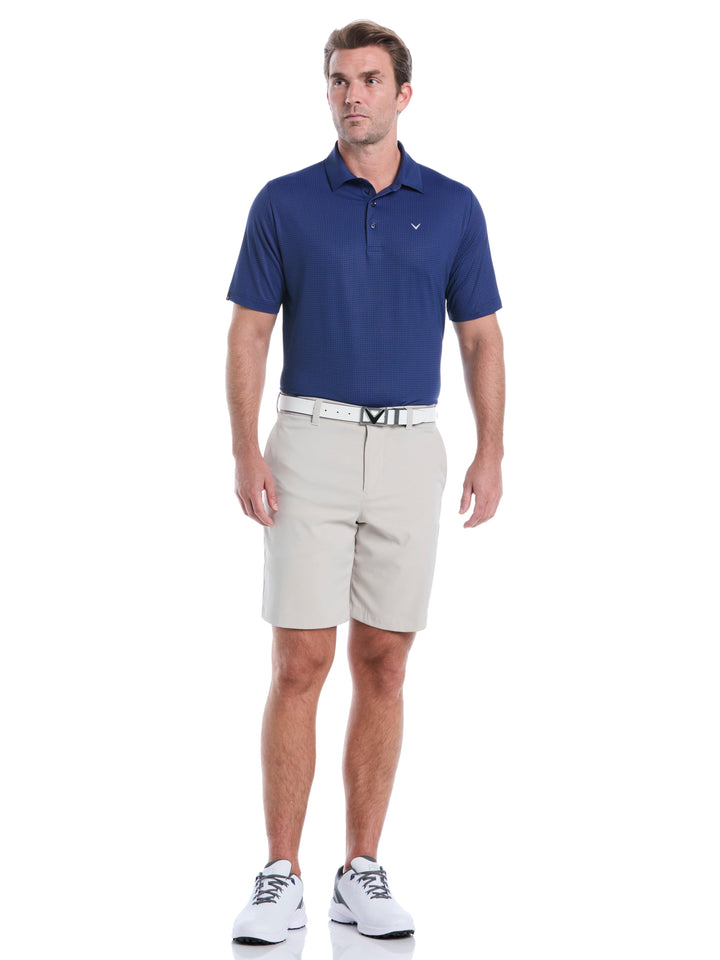 Chevron Foulard Print Golf Polo (Peacoat) 