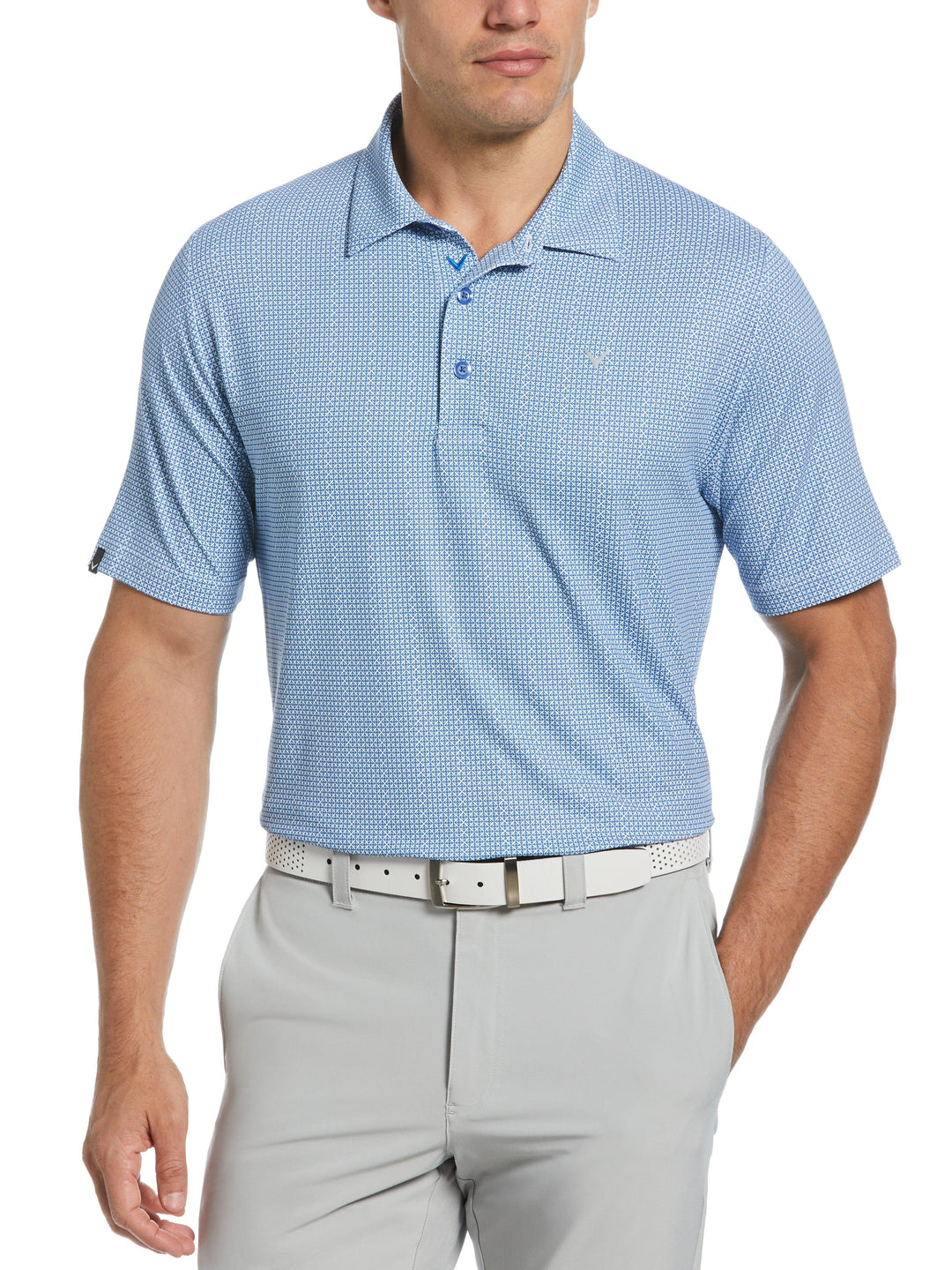 Chevron Foulard Print Golf Polo (Galaxy Blue) 