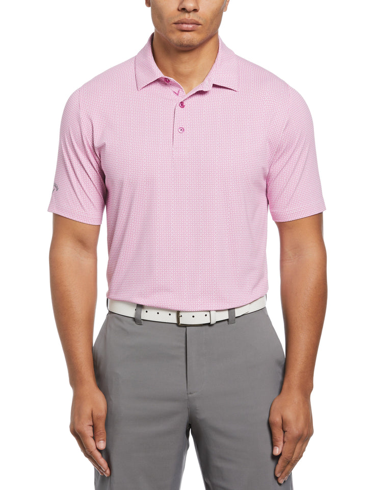 Chevron Foulard Print Golf Polo (Purple Orchid) 