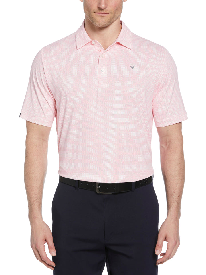 Chevron Foulard Print Golf Polo (Strawberry Pink) 