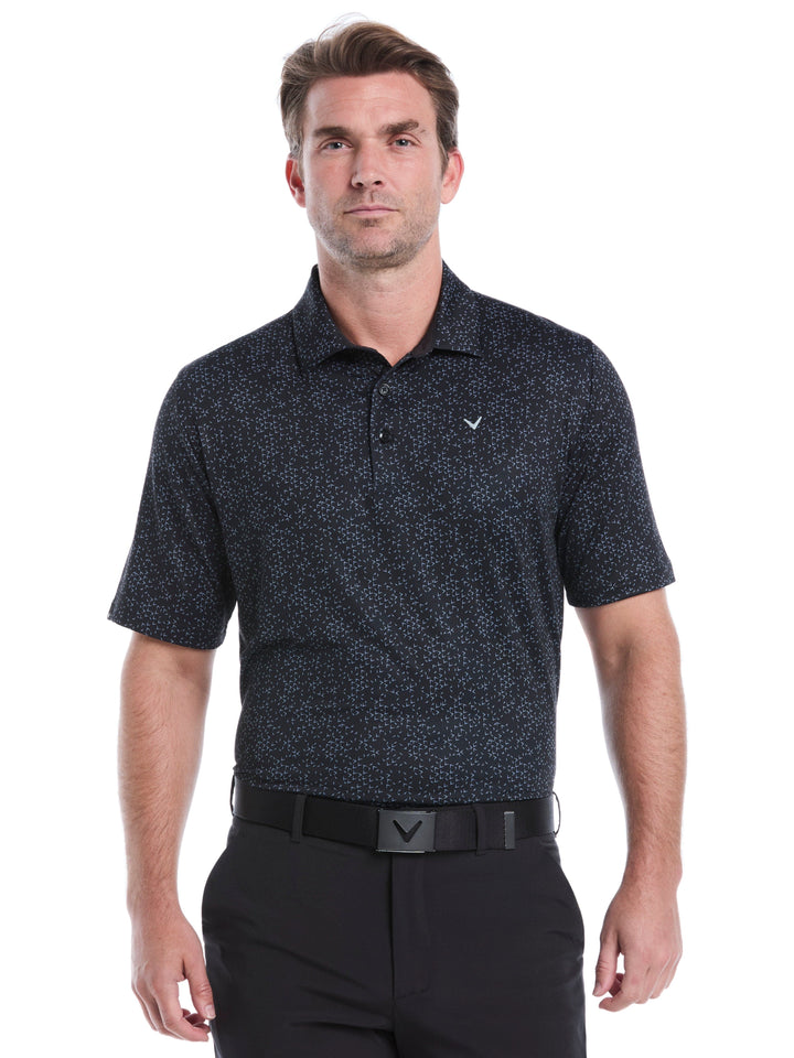 Chevron Print Golf Polo (Caviar) 