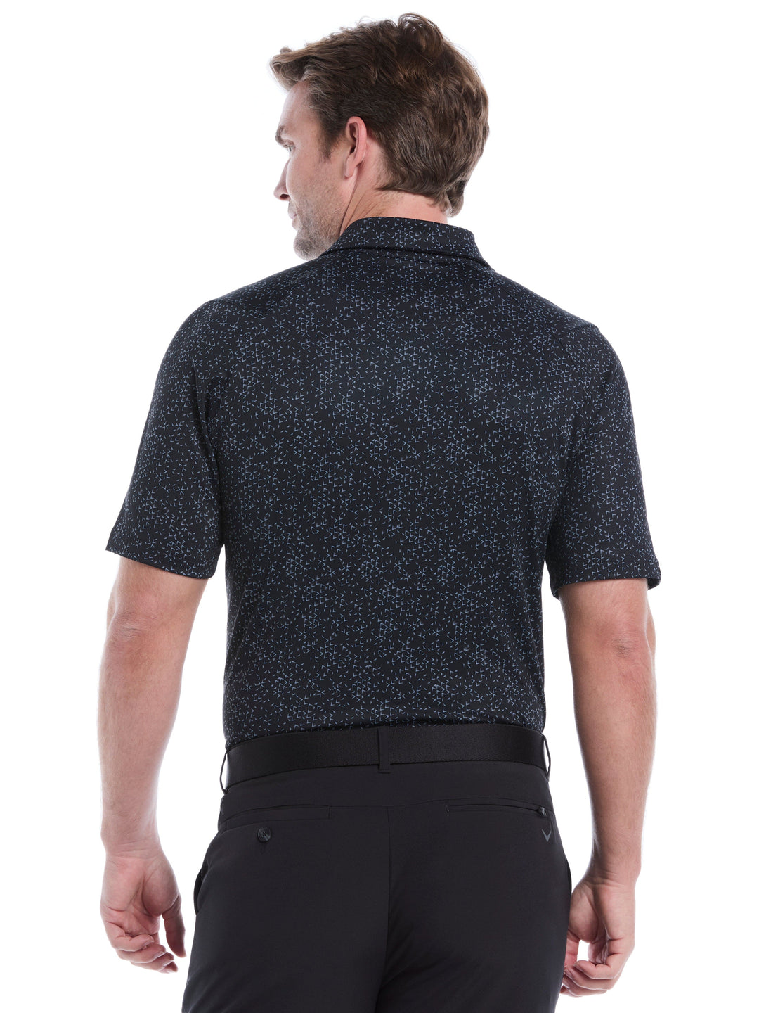 Chevron Print Golf Polo (Caviar) 