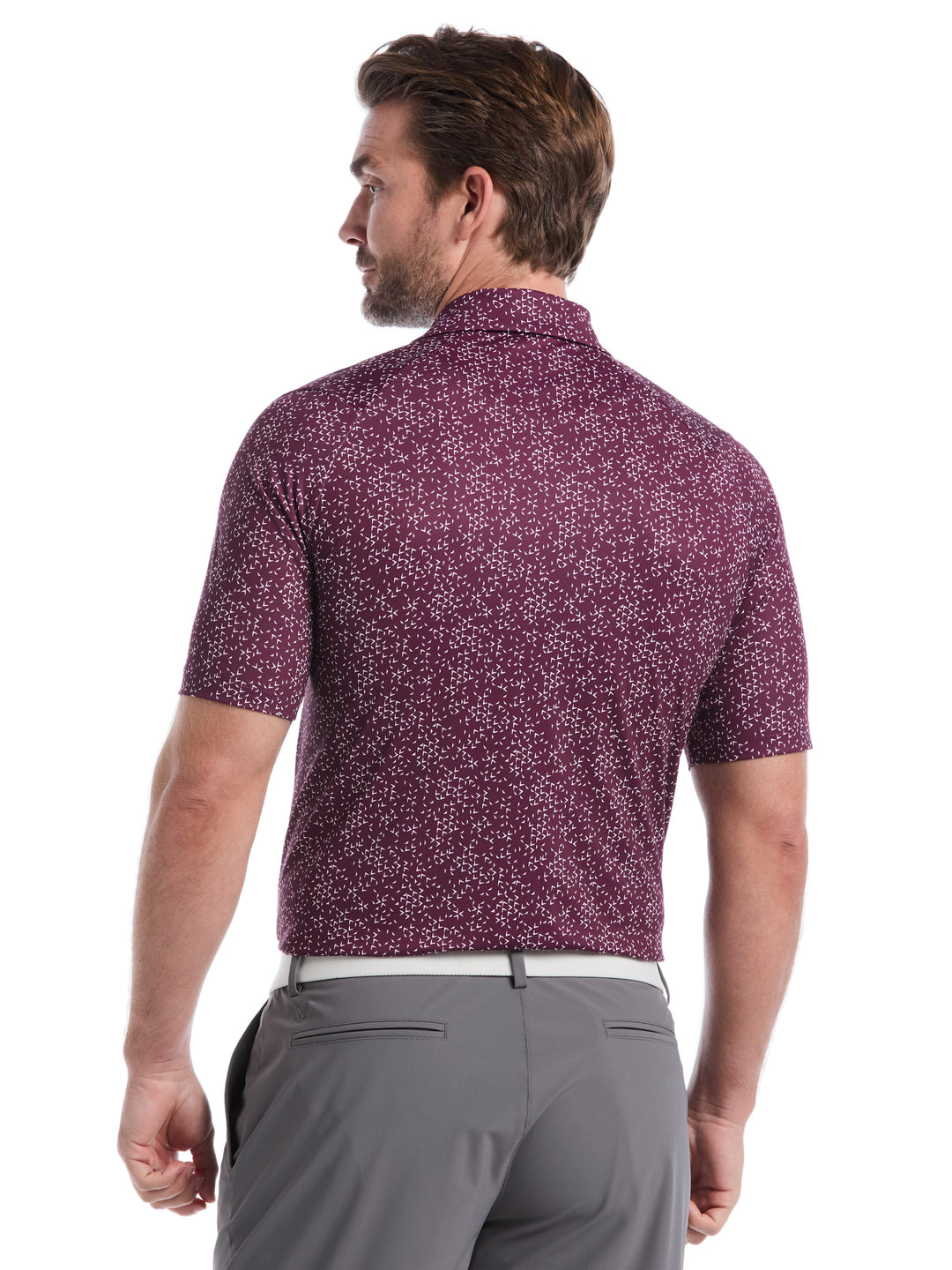 Chevron Print Golf Polo (Grape Wine) 