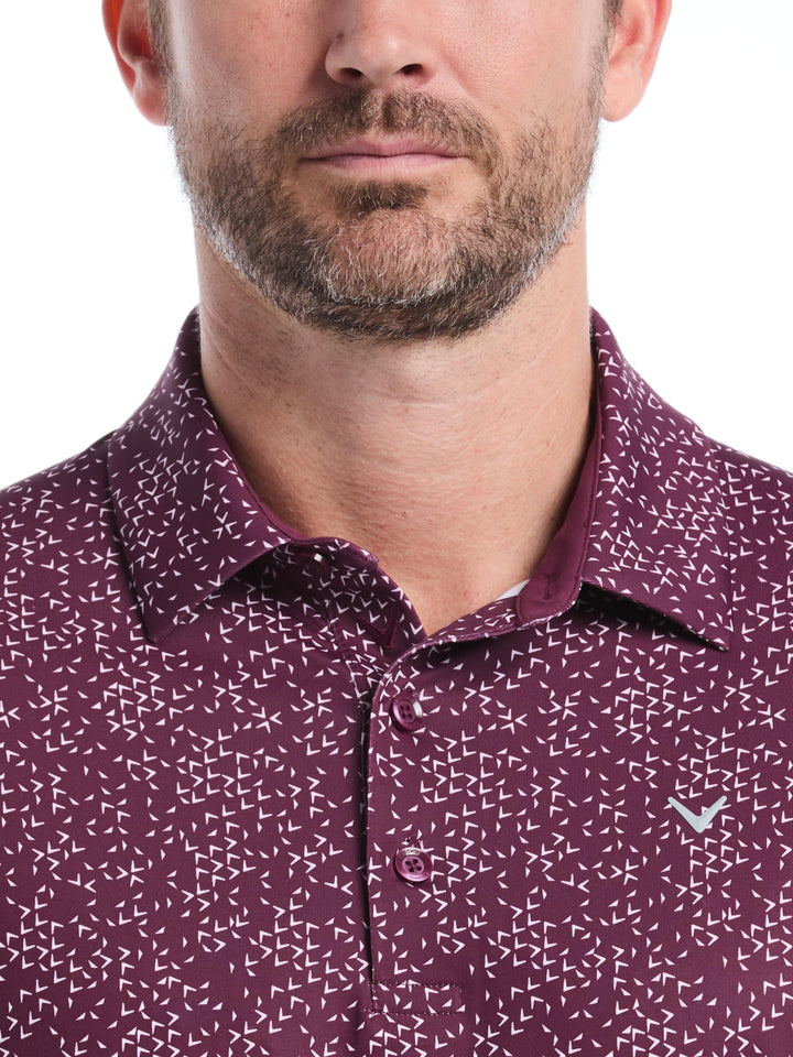 Chevron Print Golf Polo (Grape Wine) 