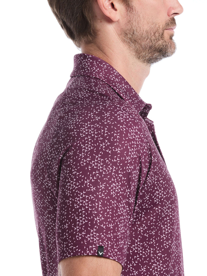 Chevron Print Golf Polo (Grape Wine) 