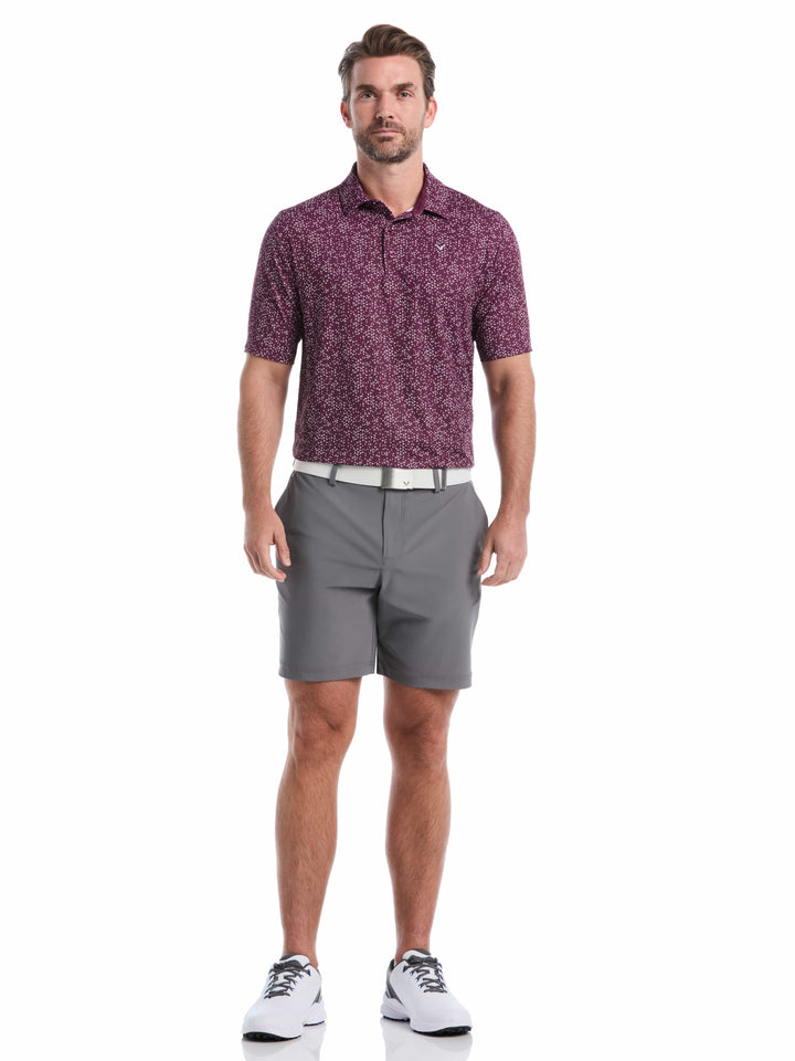 Chevron Print Golf Polo (Grape Wine) 