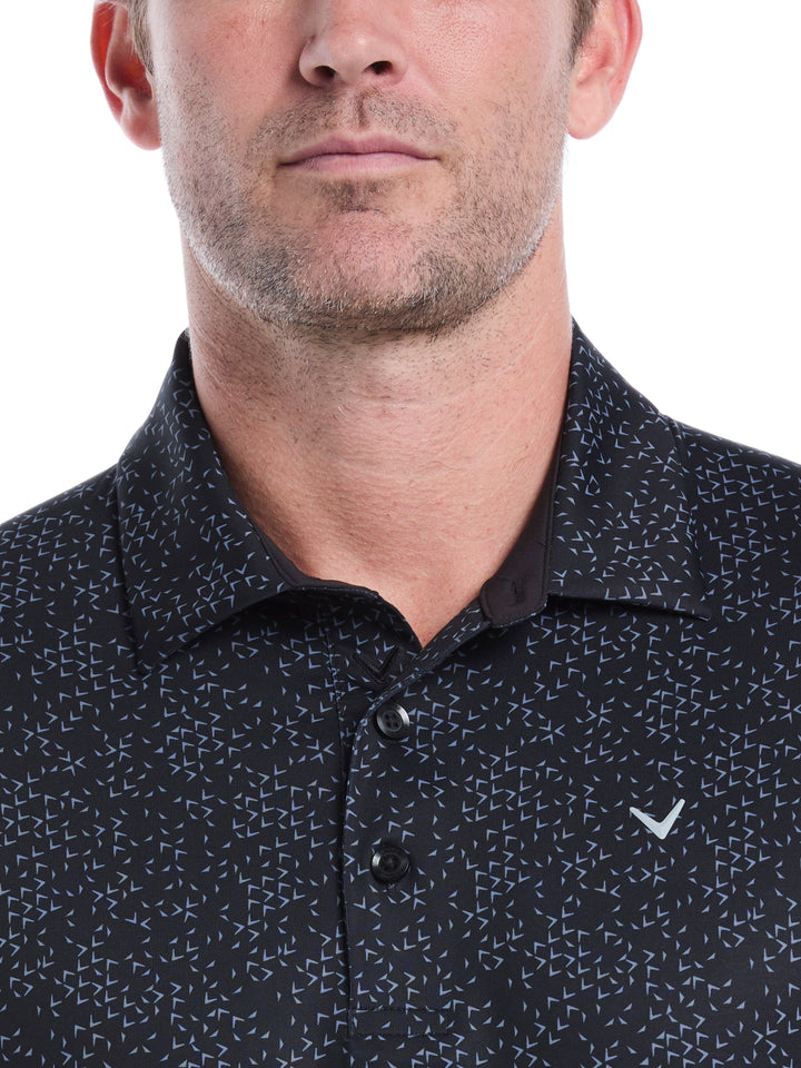Chevron Print Golf Polo (Caviar) 