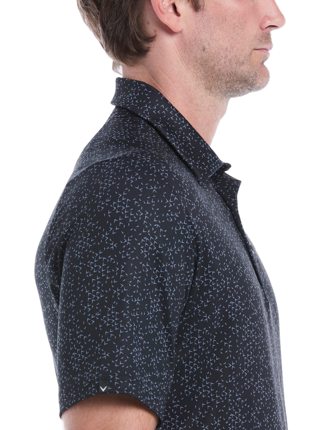 Chevron Print Golf Polo (Caviar) 