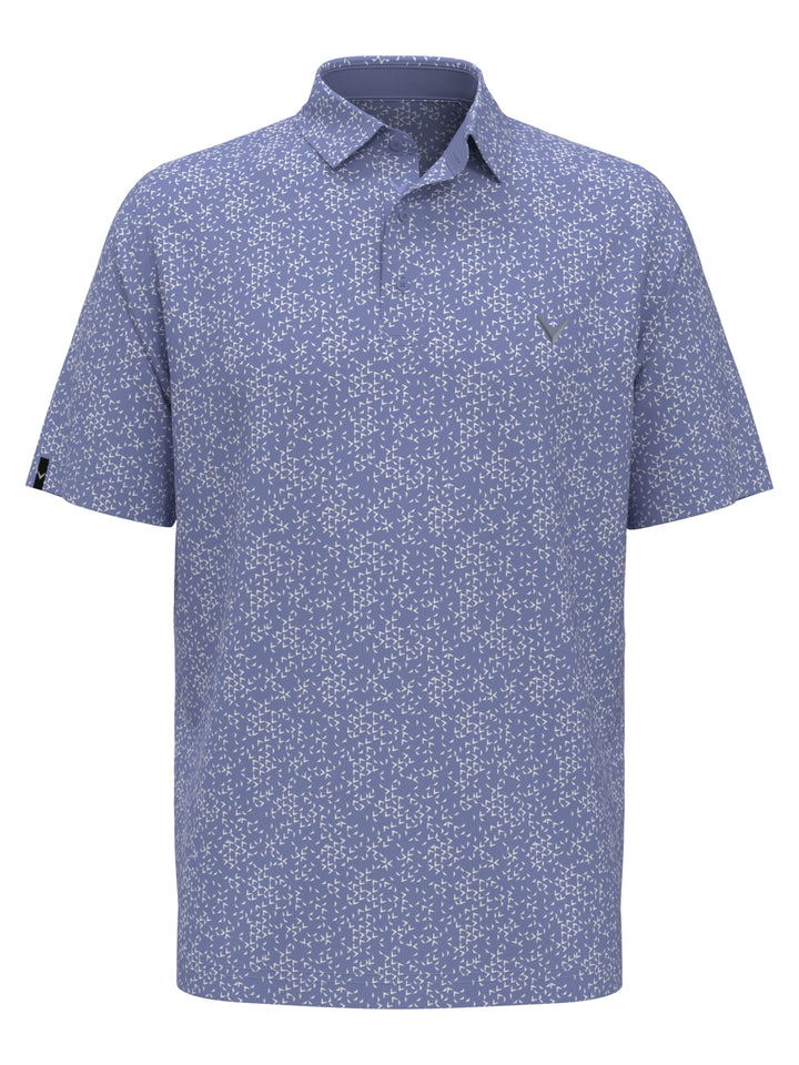 Chevron Print Golf Polo (Chambray) 