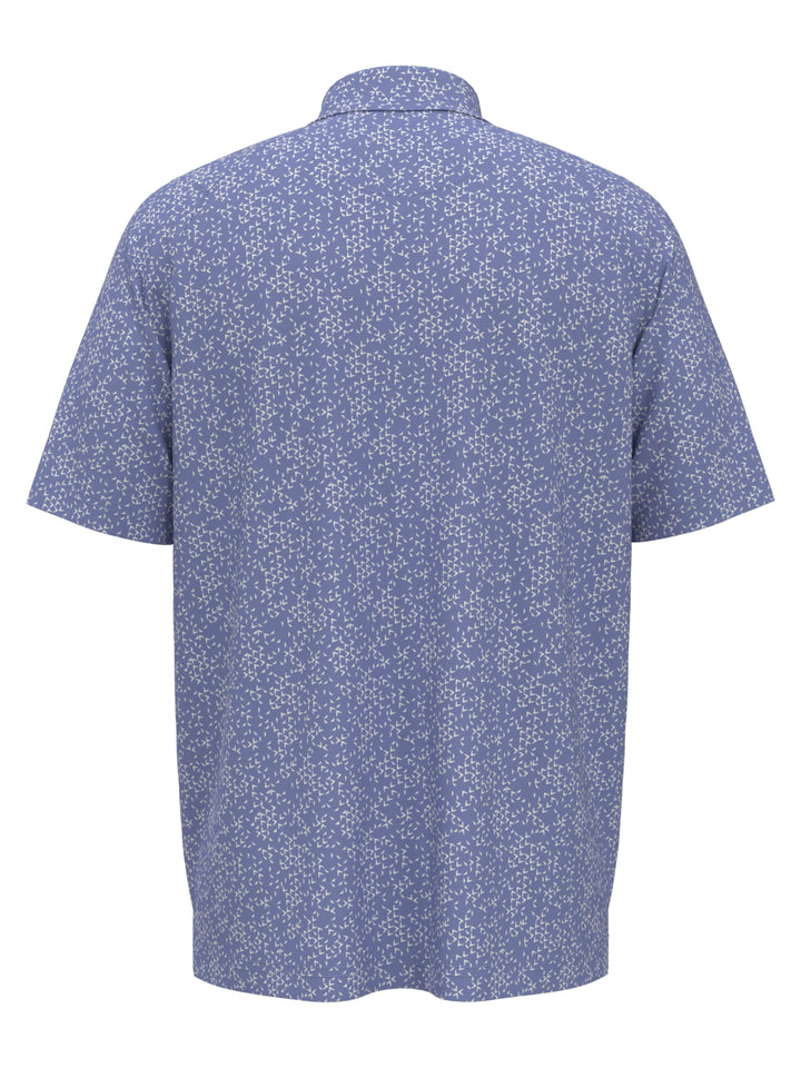 Chevron Print Golf Polo (Chambray) 