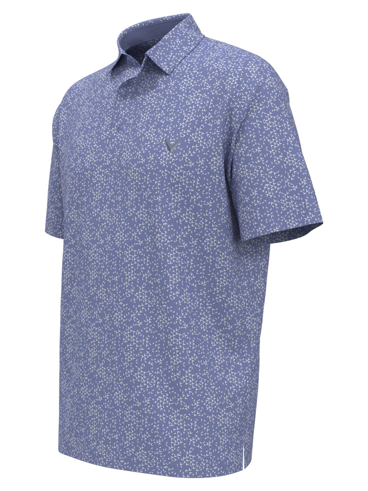 Chevron Print Golf Polo (Chambray) 