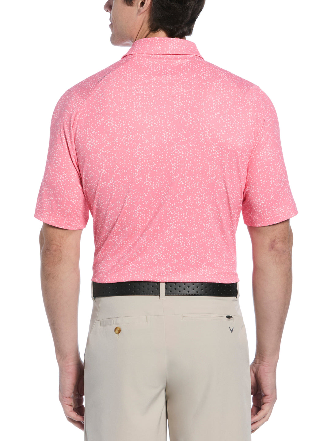 Chevron Print Golf Polo (Strawberry Pink) 