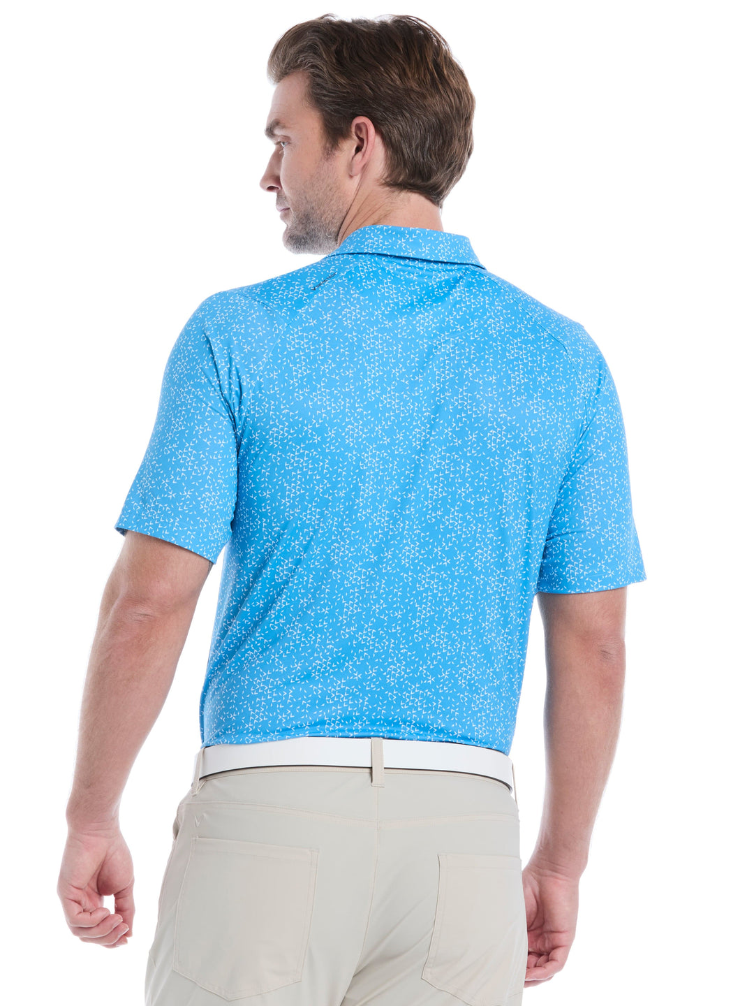 Chevron Print Golf Polo (Cendre Blue) 