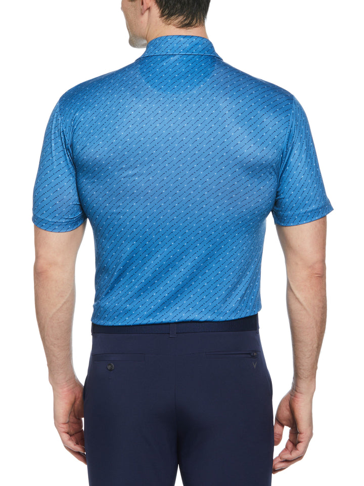 Chevron Print Golf Polo (Vallarta Blue) 