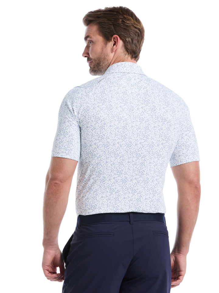 Chevron Print Golf Polo (Bright White) 