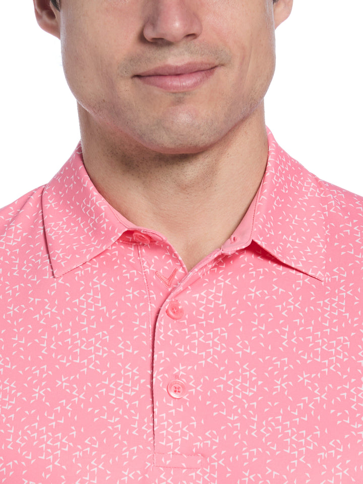 Chevron Print Golf Polo (Strawberry Pink) 