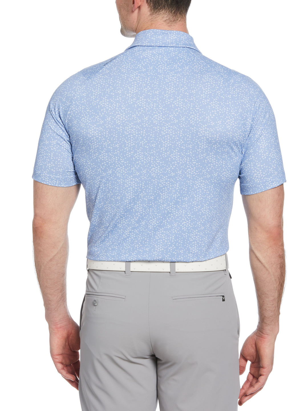 Chevron Print Golf Polo (Chambray) 