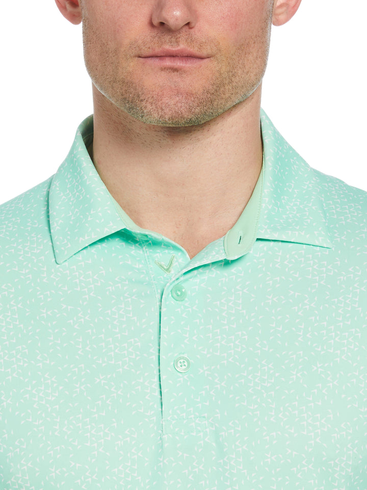 Chevron Print Golf Polo (Green Ash) 